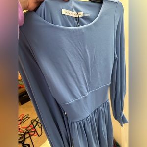 Susana Monaco cauliflower blue romper with cutout. Size M.